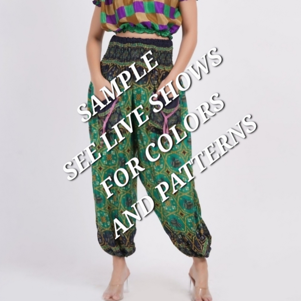 Bohemian Silk Harem Patterned Pants